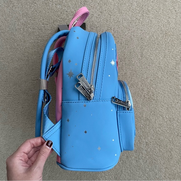 Loungefly Sleeping Beauty Fairy Godmothers Make it Pink / Blue Mini Backpack - Picture 4 of 16